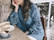 Denim Embroidered Blouse
