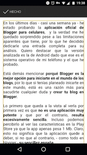 Probando la app oficial de Blogger para Android