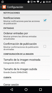 Probando la app oficial de Blogger para Android