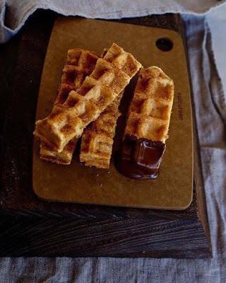 Churros nobles en forma de waffles  #glutenfree #sugarfree