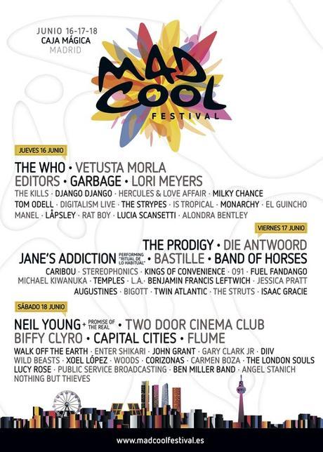 Mad Cool Festival 2016, cartel por días