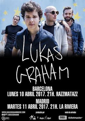 Lukas Graham en abril de 2017 en Barcelona y Madrid