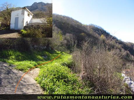 Inicio de sendero junto al depósito