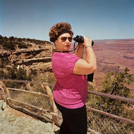 Woman With Binoculars At South Rim Grand Canyon National Park Az 1980