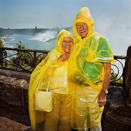 Couple Under Raingear At Niagra Falls On Canadian Side