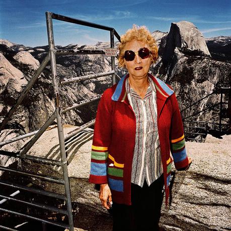 Women With Red Sweater At Glacier Point Yosemite National Park Ca