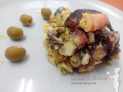 Salpicón de pulpo y langostinos