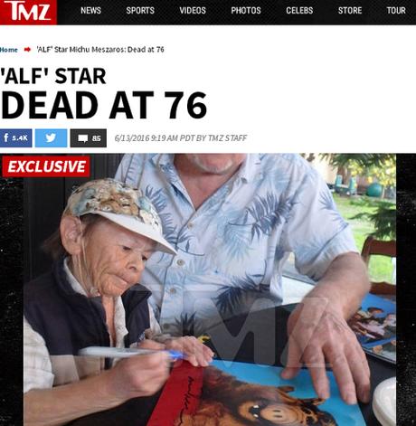 Murió a los 76 años, Michu Meszaros, actor que personificó a ALF