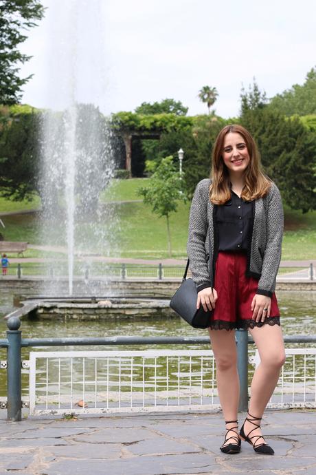 Outfit chic con shorts lenceros