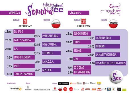 Sonora CC 2016, horarios