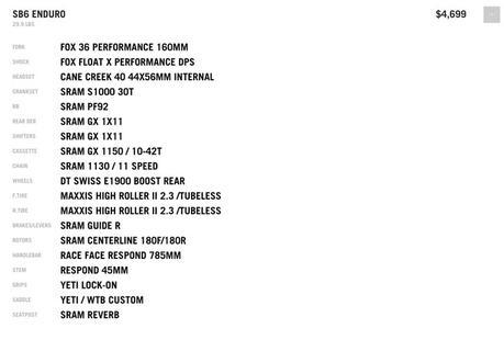 Yeti SB6 Enduro: 200 gramos más, 1000$ menos