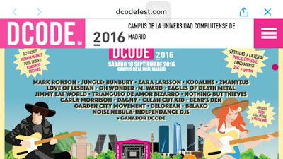 DCode 2016: Bunbury, Mark Ronson, Love of Lesbian, Kodaline, Jungle, Zara Larsson, Jimmy Eat World...