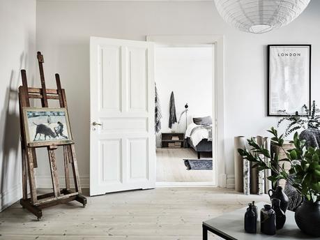 estilo nórdico espacios diferentes con color decoración interiores contrastes con color cocinas pequeñas cocinas nórdicas cocinas azules cocina comedor blog decoración nórdica Azul petroleo en la cocina 