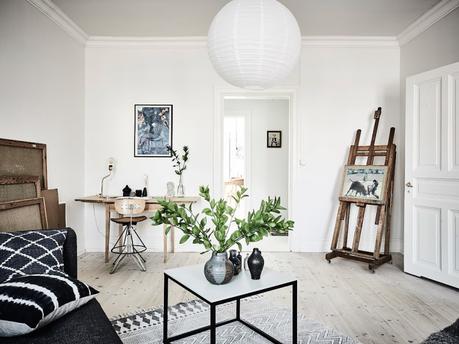 estilo nórdico espacios diferentes con color decoración interiores contrastes con color cocinas pequeñas cocinas nórdicas cocinas azules cocina comedor blog decoración nórdica Azul petroleo en la cocina 