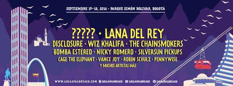Lollapalooza Colombia 2016, confirmaciones