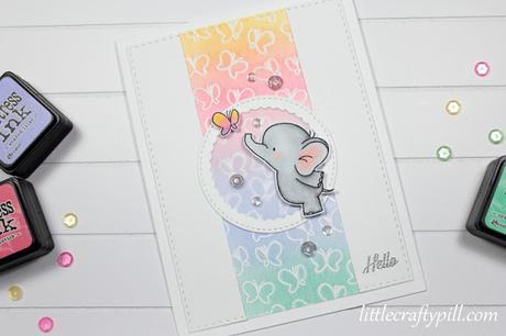Blending with Clarity Stamp Brushes + Rainbow card challenge