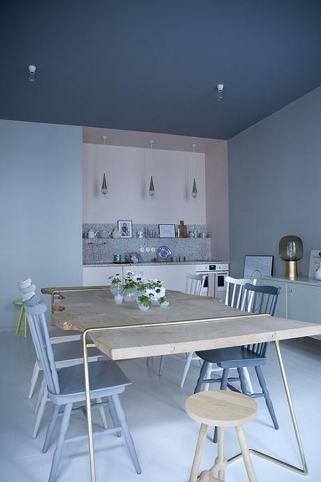 pintar paredes y techos de azul