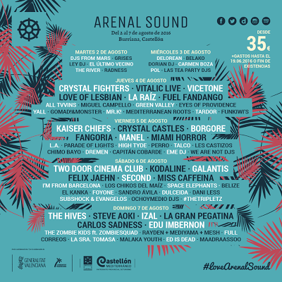 Arenal Sound 2016: Chimo Bayo, Grises, El último vecino, Gomad!&Monster;, Les Castizos, Dani Less...