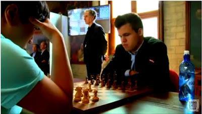 Magnus Carlsen en el Leuven (YourNextMove) Grand Chess Tour (1ª ronda a 25’ + 10”)