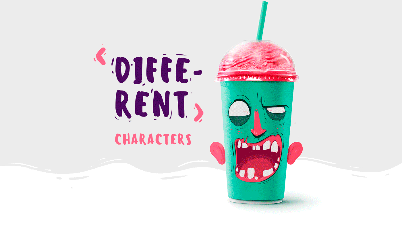 Este divertido packaging transforma los batidos en deliciosos monstruos