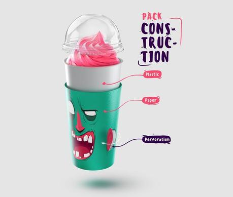 Este divertido packaging transforma los batidos en deliciosos monstruos