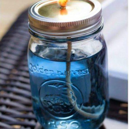 5. Citronella candles made with Mason jars