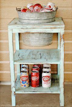 9. Recycled DIY drink station
