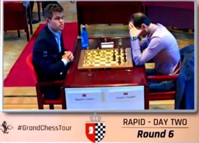 Magnus Carlsen en el Leuven (YourNextMove) Grand Chess Tour (6ª ronda a 25’ + 10”)