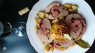 Asado de ternera con manzanas