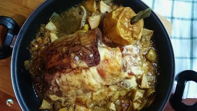 Asado de ternera con manzanas