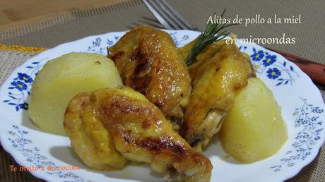 Alitas de pollo a la miel  en microondas