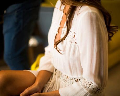 bata de novia con puntilla