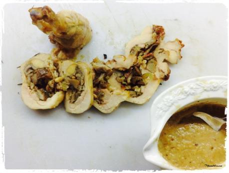 Pollo relleno en salsa de naranjas chinas Pollo relleno en salsa con naranjas Chinas