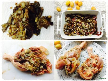 Pollo relleno en salsa de naranjas chinas Pollo relleno en salsa con naranjas de la China Elaboraión_Fotor