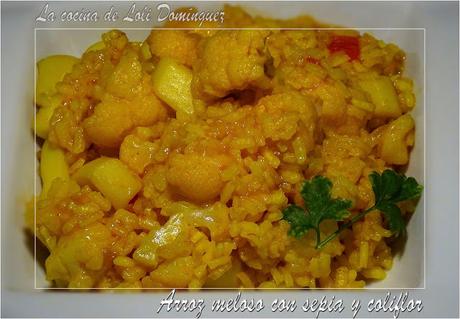 Arroz meloso con sepia y coliflor