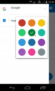 colores de los calendarios en Outlook para Android