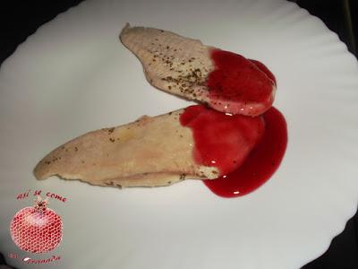 Salsa de frambuesa para carne