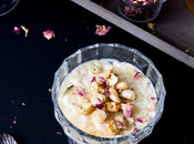 Arroz leche cardamomo, avellanas agua rosas