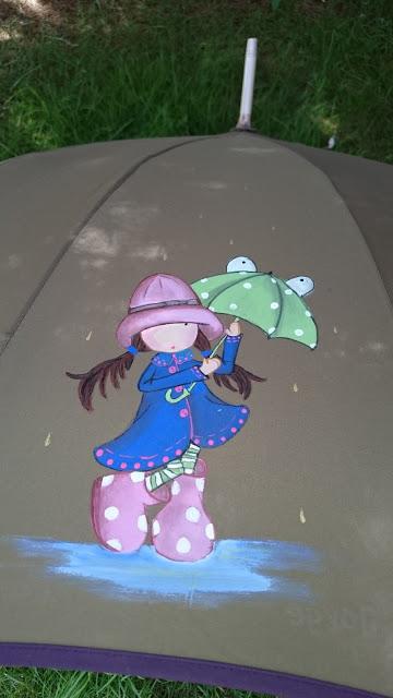 paraguas pintado a mano