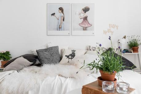 Plantas en el dormitorio estilo nórdico escandinavo decorar con plantas flores decoración pisos pequeños decoración dormitorio decoración comedor decoración colores claros blog decoración nórdica 