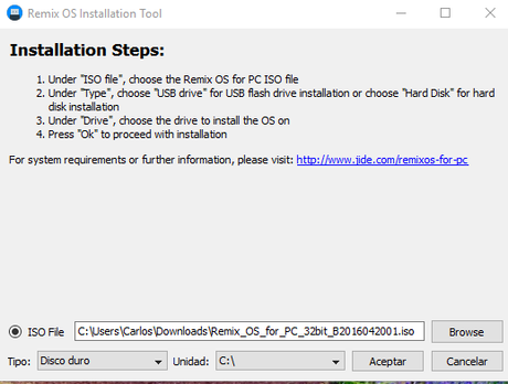 Android en su PC:problemas al instalar Remix OS remixon.png
