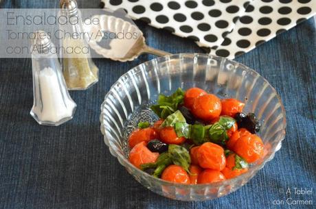 Ensalada de Tomates Cherry Asados y Albahaca