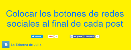 Cómo colocar los botones de redes sociales al final de cada post