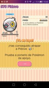 Pokémon Shuffle Pokemon atrapado sus datos