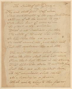 Copia del manuscrito original del poema de Poe The Spirits of the Dead.