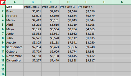 Como Seleccionar Todo en Excel