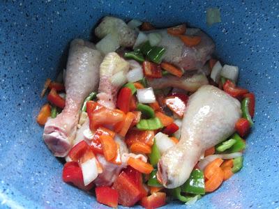 Jamoncitos de pollo al vino tinto olla GM