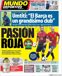 Las portadas de Mundo Deportivo cuando ganaba España y cuando perdía