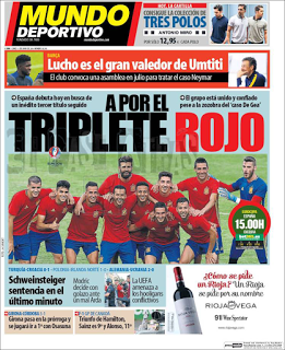 Las portadas de Mundo Deportivo cuando ganaba España y cuando perdía