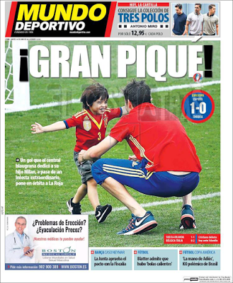 Las portadas de Mundo Deportivo cuando ganaba España y cuando perdía